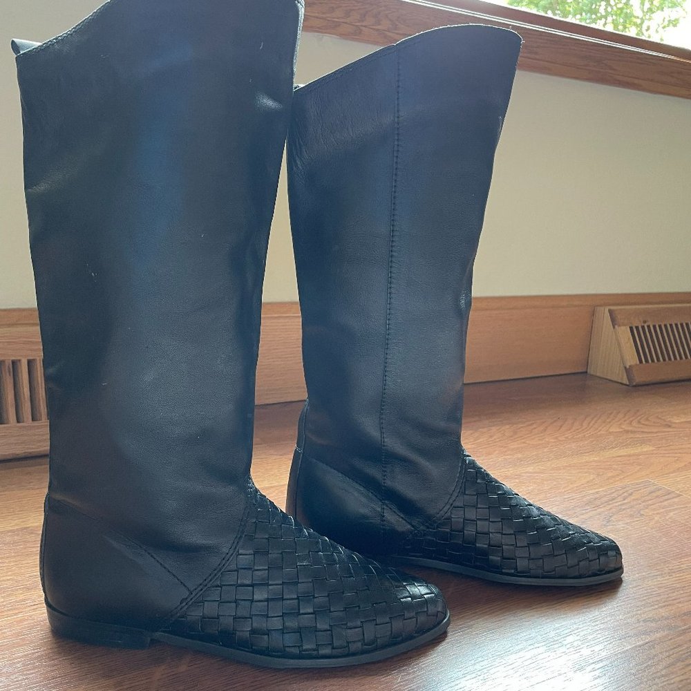 BRAND NEW Arpeggios Black Leather Riding Boots, Women's Size 7, Made in Brazil